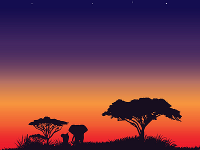 2012 - When I was learning #3 The Velt elephants graphics landscapes sunset