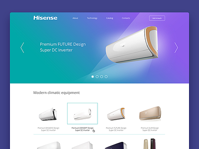 Hisense air conditioning colorful design photoshop web web design website