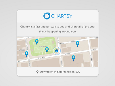Chartsy Splash [2013] animation card chartsy map pin ui web
