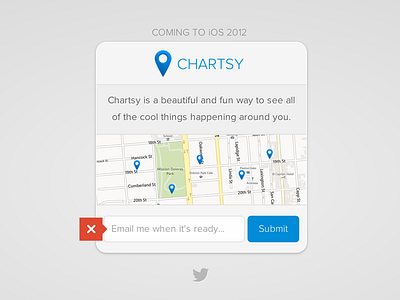 Chartsy: Coming Soon Form chartsy coming soon error flat form local login map pins sign in sign up tooltip twitter web