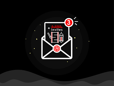 Invitation Shot ashura draft dribbble invite graphic illustrator invitation invite simple design