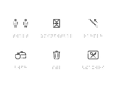 Blind Pictogram blinds braille outline icon pictogram school