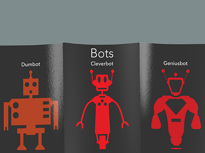 XO9 Bots ai brochure cleverbot dumbot flat flatui game geniusbot robots tri fold xo9