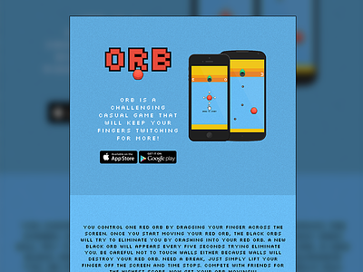 Orb Landing Page android designmodo game generator ios landing page startup design framework