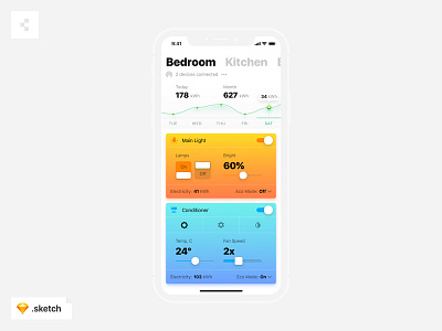 Smart Home app freebie freebies home ios mobile sketch smart smarthome uikit