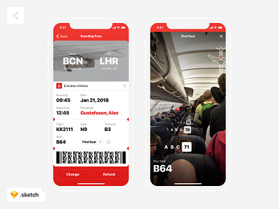 AR Boarding Pass app ar boarding freebie freebies ios mobile pass plane sketch ticket uikit