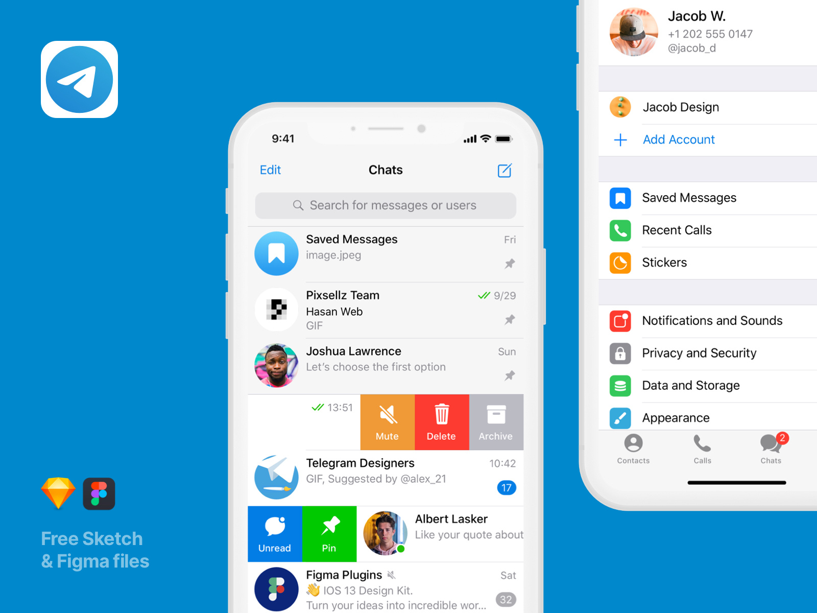 Download UI screens for Telegram messenger - Mobile Apps Library by Sab Khasanov on Dribbble