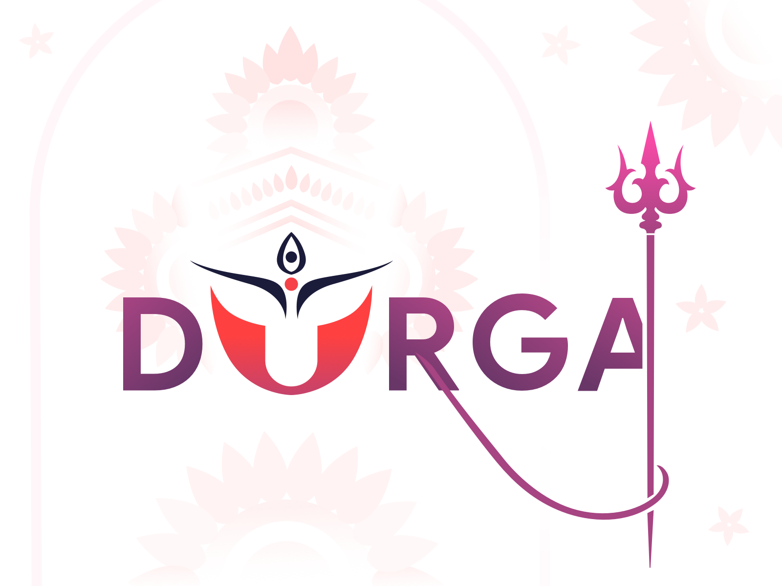 durga goddess of power, divine mother of the universe logo cartoon icon  design black isolated vector illustration Stock Vector | Adobe Stock