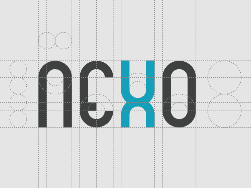 Nexo logo construction construction geometric logo identity nexo
