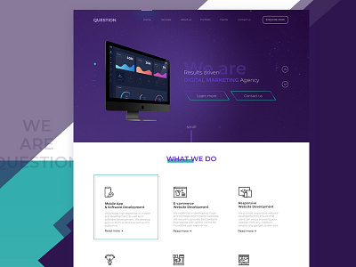 Landing page for a Digital Project Agency