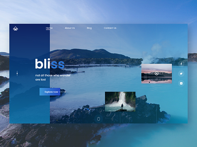 bliss landing page design travel wanderlust