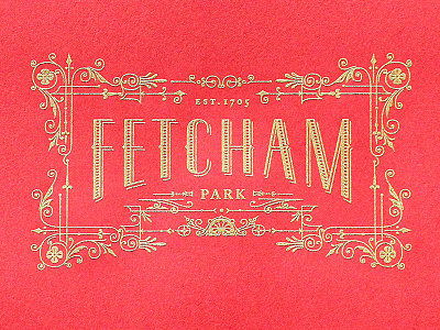 Fetcham Park Sum/fall Border Engraved engraving fetcham park identity kevin cantrell design lettering