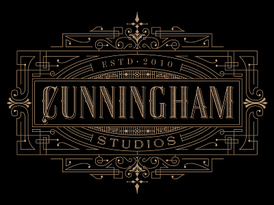Cunningham Studios Identity identity kevincantrelldesign lettering logo vintage