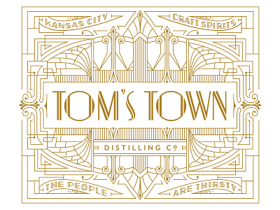 Tom's Town Distillery Co. Identity distilling identity kevincantrelldesign lettering logo toms town distilling co. vintage