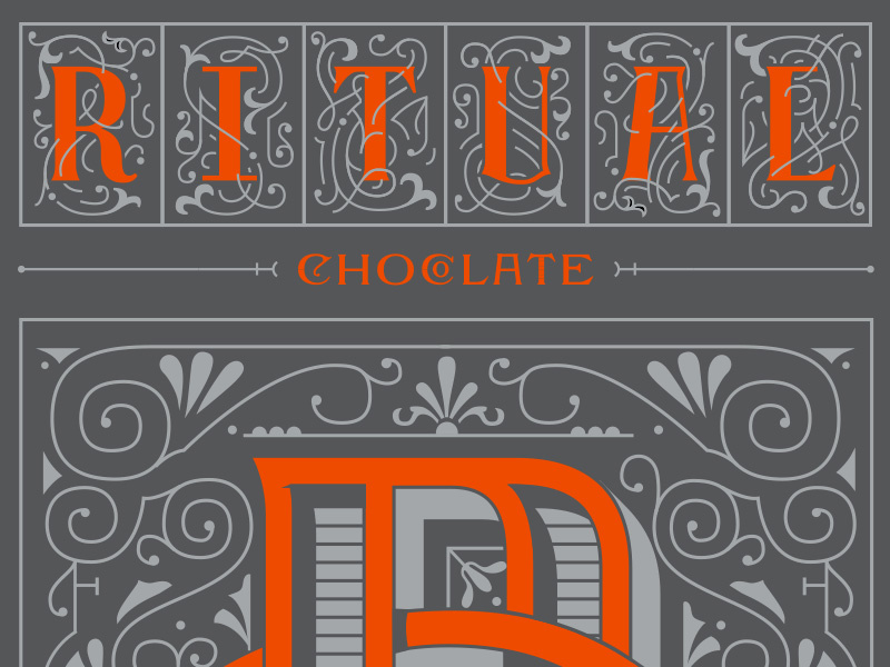 Ritual Chocolate Proposed Rebrand monogram logotype chocolate branding lettering vintage identity logo kevincantrelldesign