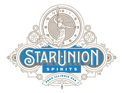 Star Union Spirits Logo lettering logos typography