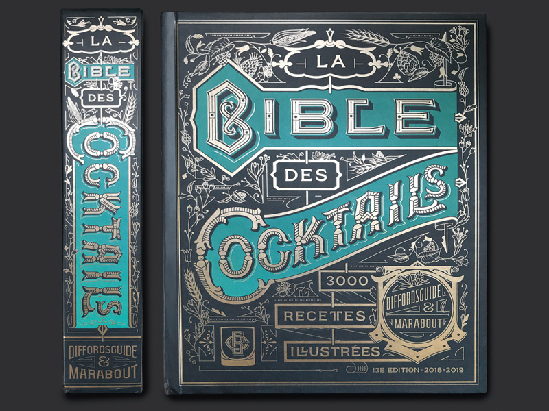 La Bible des Cocktails 2018 illustration foil typography bookdesign type lettering