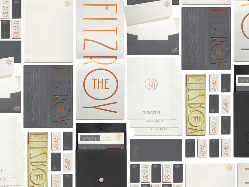 The Fitzroy Branding logodesign identity vector customtype foilstamping type typography lettering branding