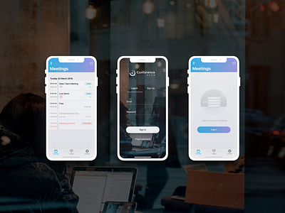 Professional meetings application conference conference room meeting app ui ux
