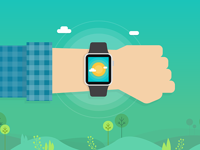 Spring Time applewatch design flat illustration spring time watch weather wrist