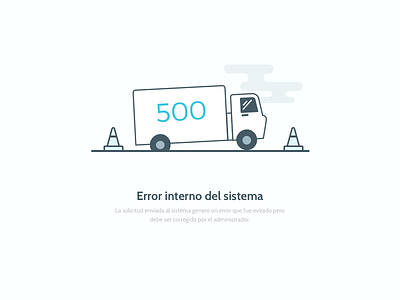 500 - Packen 500 app design error illustration koombea outline packen page truck web