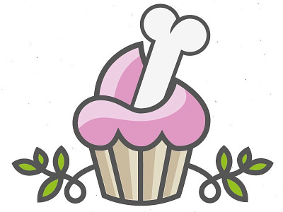 Funky cupcakes illustrations artwork bones cupcakes graphic icon illustration logo minimalistic sweets vector