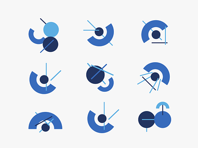 Set of abstract icons abstract geometry icon icons identity logo set