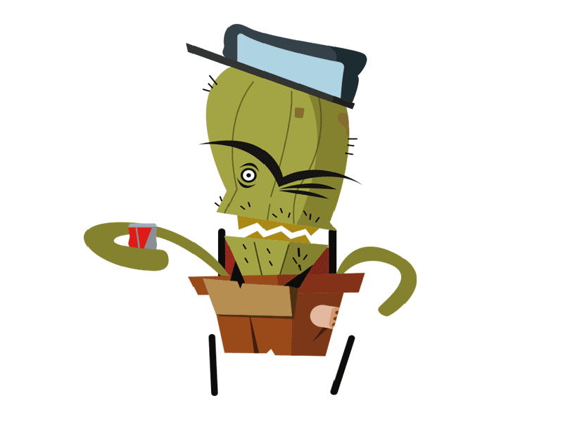 Drunk Cactus animation character design illustrator photoshop