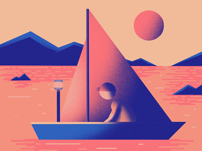 Lost Boy - Sailing geometric illustration procreate