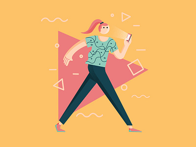 Busy Friday 2d busy character character illustration clean flat friday geometric girl boss girl character girl illustration illustration woman illustration