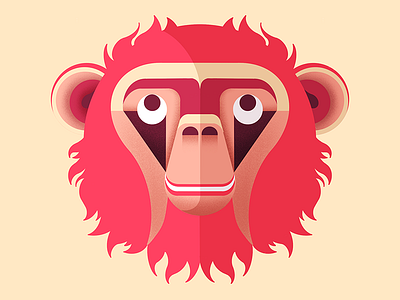 Monkey 2d 2d flat icon 2d flat illustration branding character character illustration clean design flat flat 2d monkey geometric illustration monkey monkey illustration simple