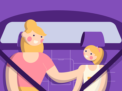 Mother's Day 2019 2d 2d flat illustration cab my ride character character illustration clean flat geometric having fun illustration mom mom and daughter mothers day mothersday uber