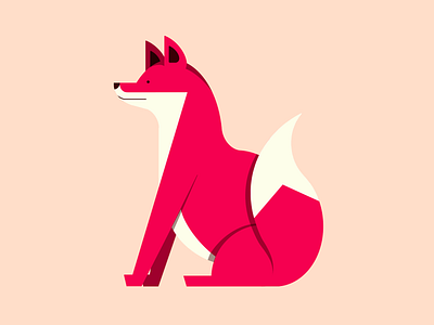 Wandering Fox 2d 2d flat illustration character character illustration clean design flat fox fox 2d fox drawing fox illustration geometric illustration simple