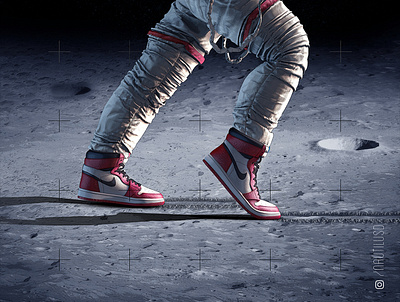 Moon Walker 3d digital art illustration