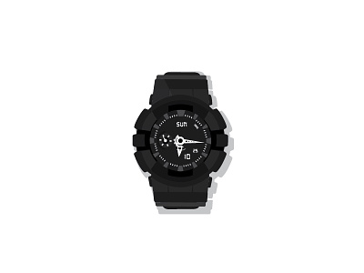 Watch black illustration time vector watch wristwatch