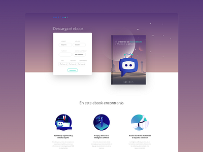 Chatbots handbook landing page branding conversational commerce design inbound marketing vector