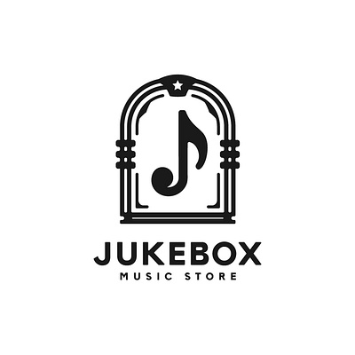 JUKEBOX jlogo jukebox line logo mark minimal music sign symbol
