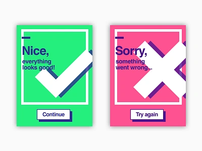 Success and Failure card dailyui failure flash message flat green red success ui ux
