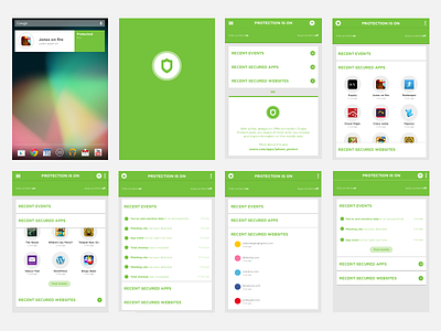 New Android App android apps flow green screens simple vector widget