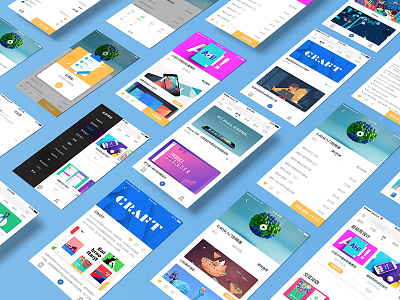 教育APP部分界面展示 animation cards design gif material uiux