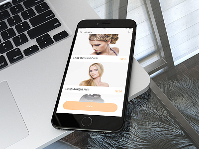 Hairstyle App UI app creative design hairstyle iphone mockup new orange ui