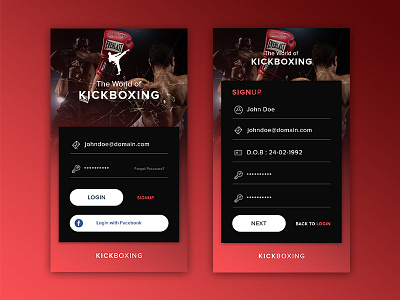 Kickboxing App Concept