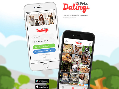 "Pet Dating" Mobile Application application dating interface ios iphone mobile pets ui ui design ux