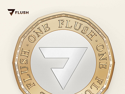 Flush bitcoin brand crypto crypto currency logo money