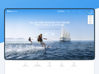 Tour Hunter Marketplace landing landing page layout web design website