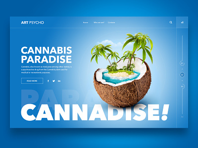 Web Design Inspiration - Cannadise art beach cannabis cannadise coconut collage design illustration inspiration interface island layout palms paradise sea userinterface ux web design website