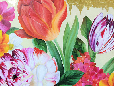 Floral acrylic painting art canvas design floral flowerart flowers illustration oil paint painting