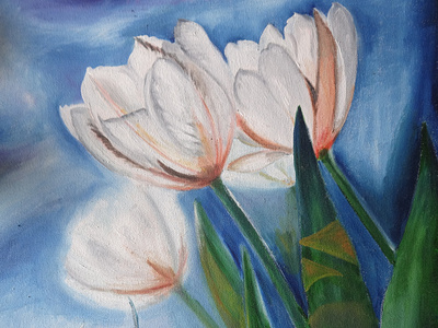 Tulips canvas design nature oil on canvas oil paint painting