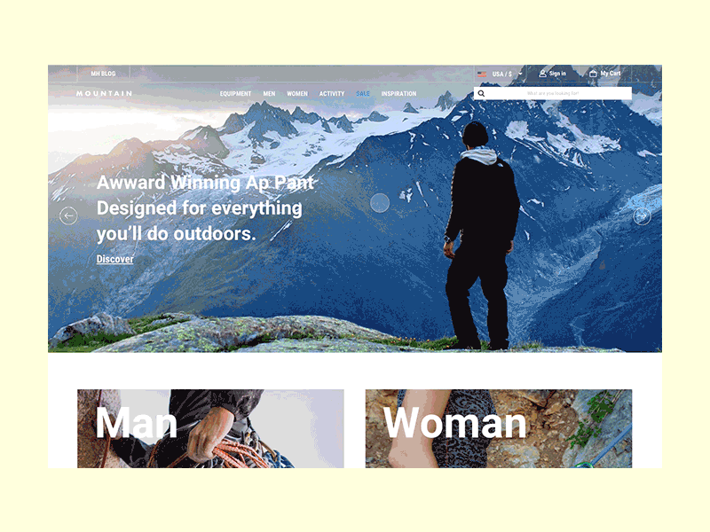 Mountain experience illustration interface mobilapp principle responsive sketch user webdesign