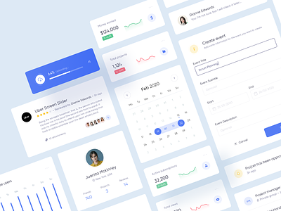 React UI Components calendar clean component library components field font form graphic grids icons material profile progress bar ratings react system ui ui design uidesign